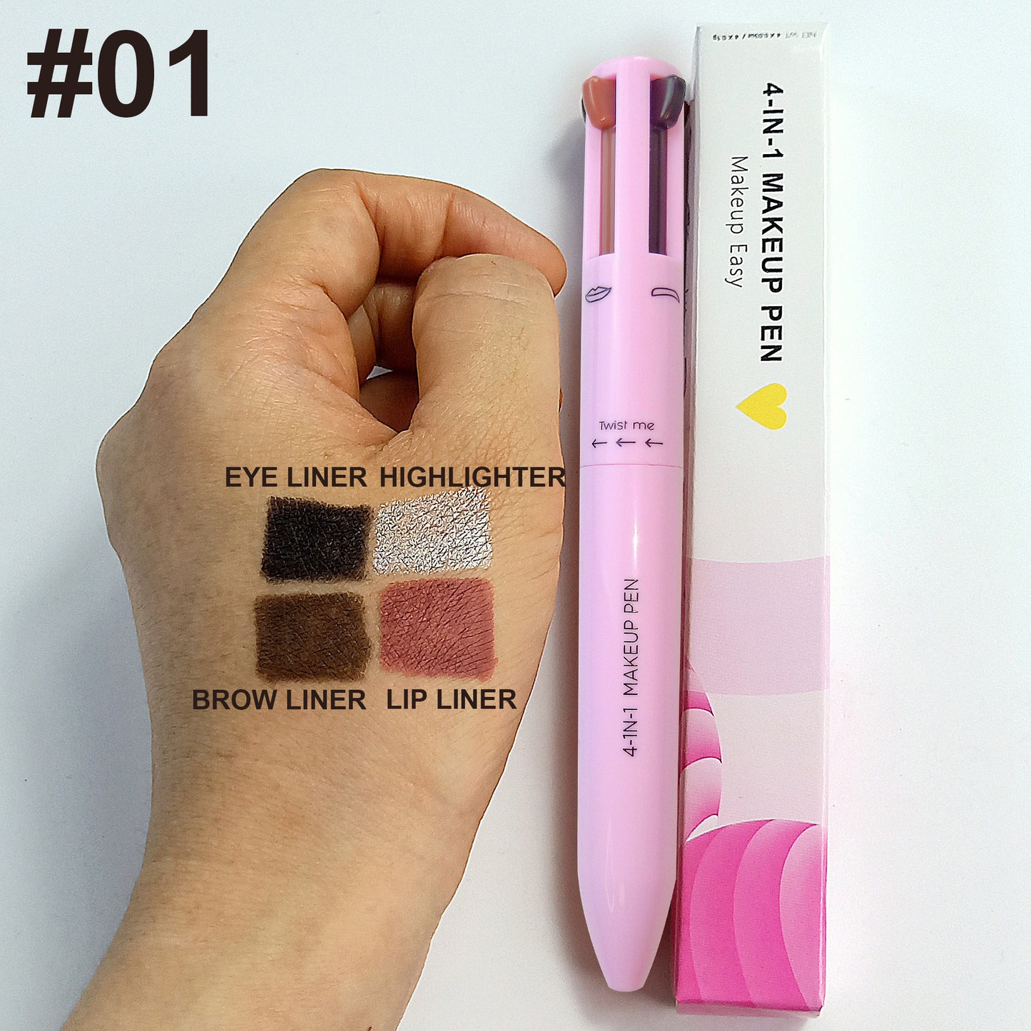 Stylo maquillage quatre-en-un | Multifonction