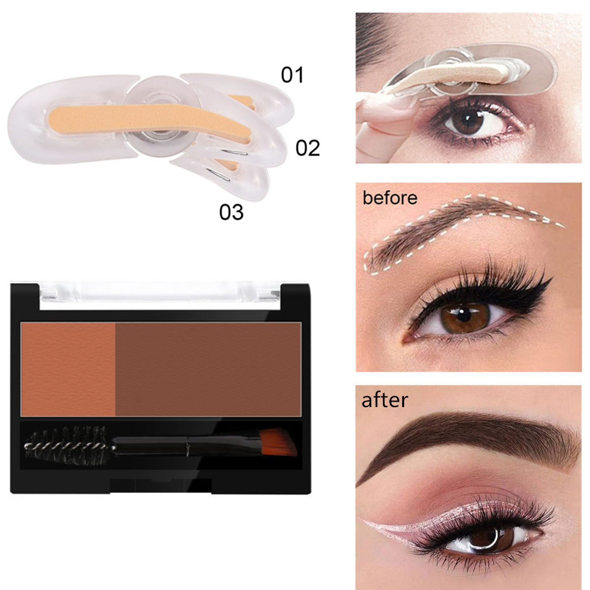 Poudre à Sourcils 2-en-1 Ajustable | Sourcils Définis & Naturels