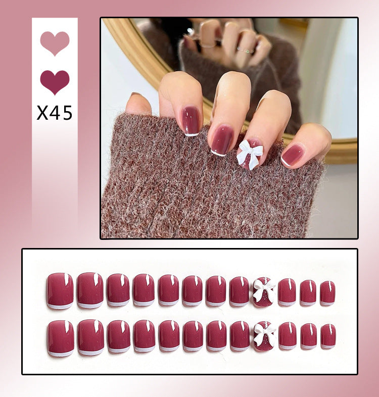 Faux Ongles Nœud Mignon | Manucure Adorable & Style Tendance