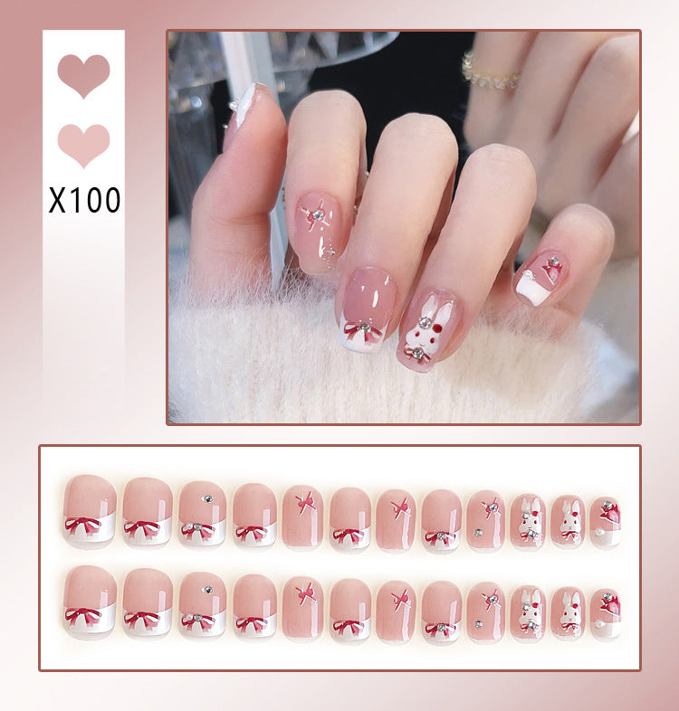 Faux Ongles Nœud Mignon | Manucure Adorable & Style Tendance