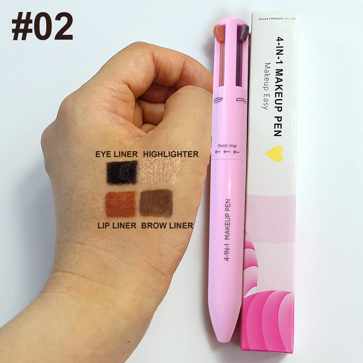 Stylo maquillage quatre-en-un | Multifonction