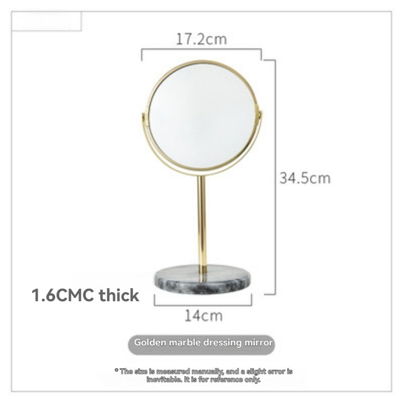 Miroir de maquillage sur pied avec base effet marbre