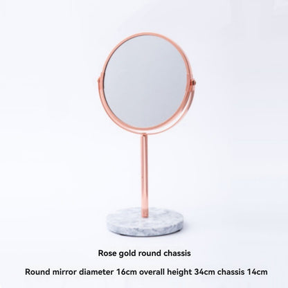 Miroir de maquillage sur pied avec base effet marbre