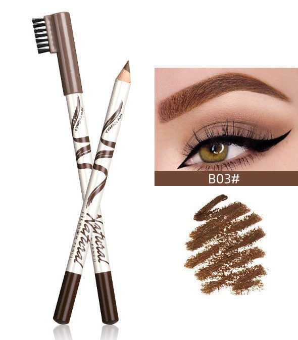 Crayon à sourcils double embout à mine dure en bois | Précision et définition naturelle