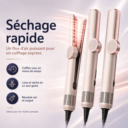 Sèche-Cheveux & Lisseur 2-en-1 – Séchage Rapide et Coiffage Simplifié