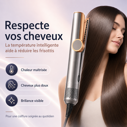 Sèche-Cheveux & Lisseur 2-en-1 – Séchage Rapide et Coiffage Simplifié