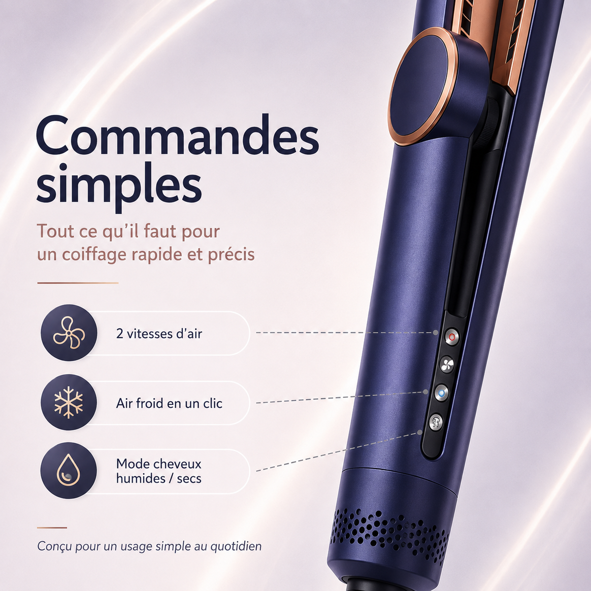 Sèche-Cheveux & Lisseur 2-en-1 – Séchage Rapide et Coiffage Simplifié