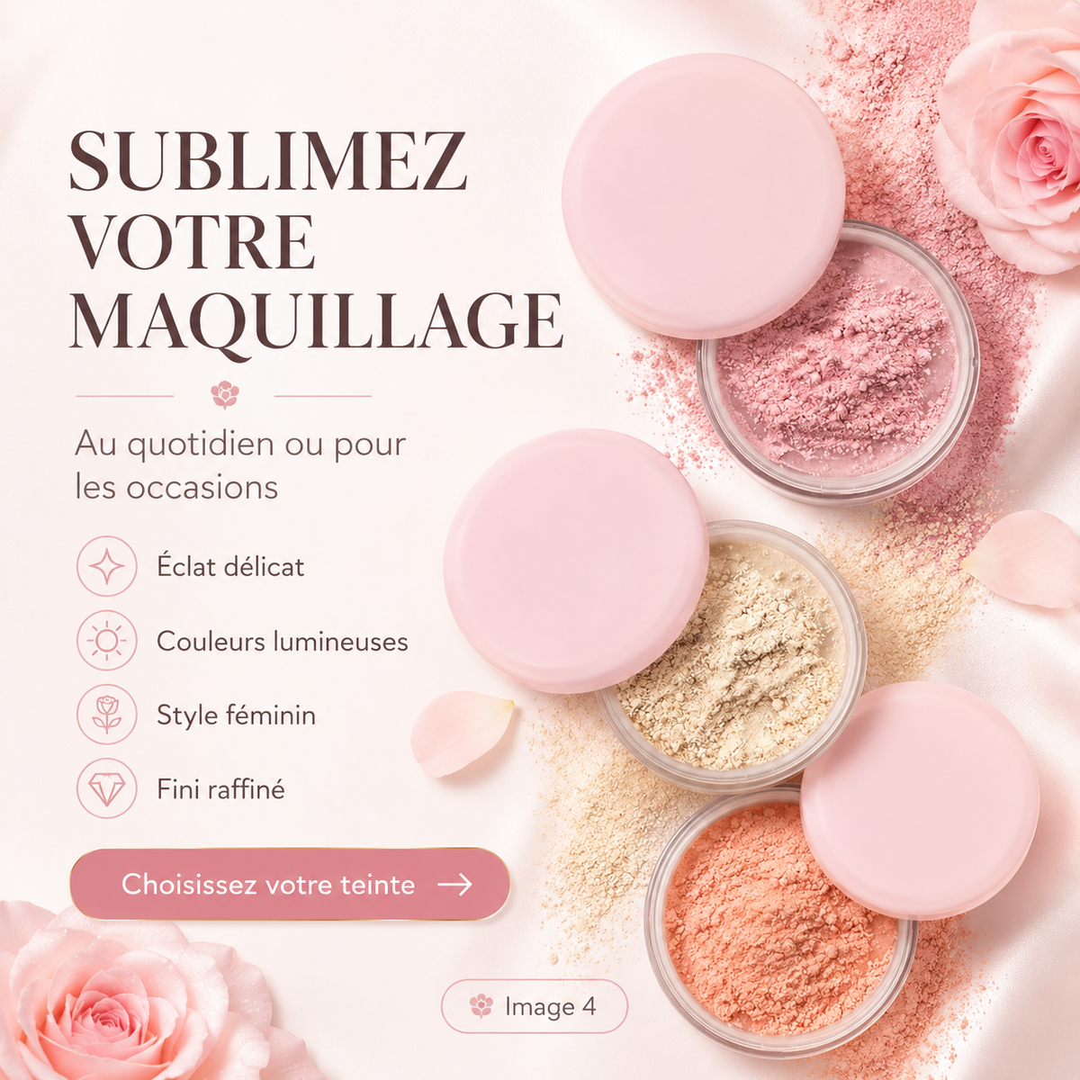 Poudre Illuminatrice Scintillante – Éclat Nacré & Plusieurs Teintes