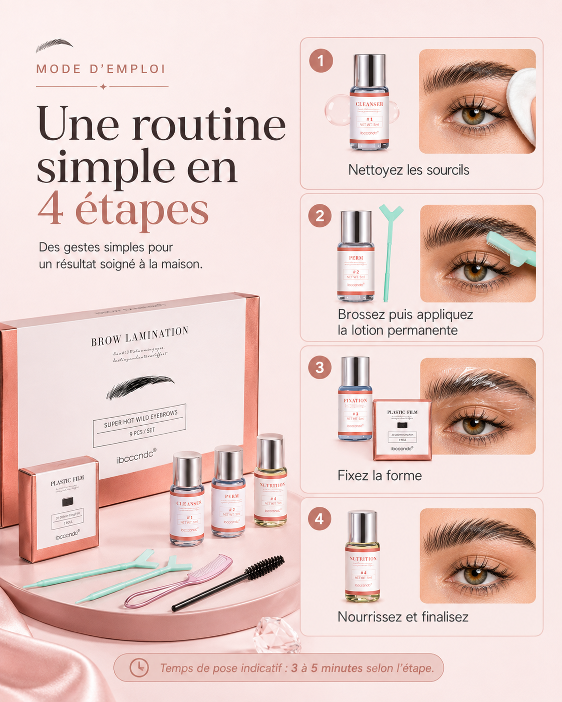 Kit de Lamination des Sourcils – Effet Lifté & Naturel Longue Tenue