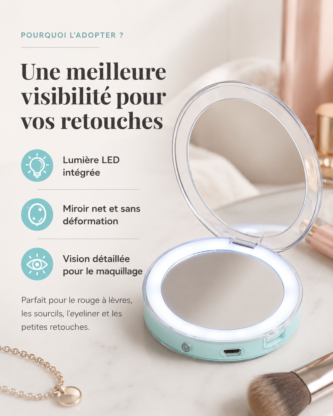 Miroir LED Compact