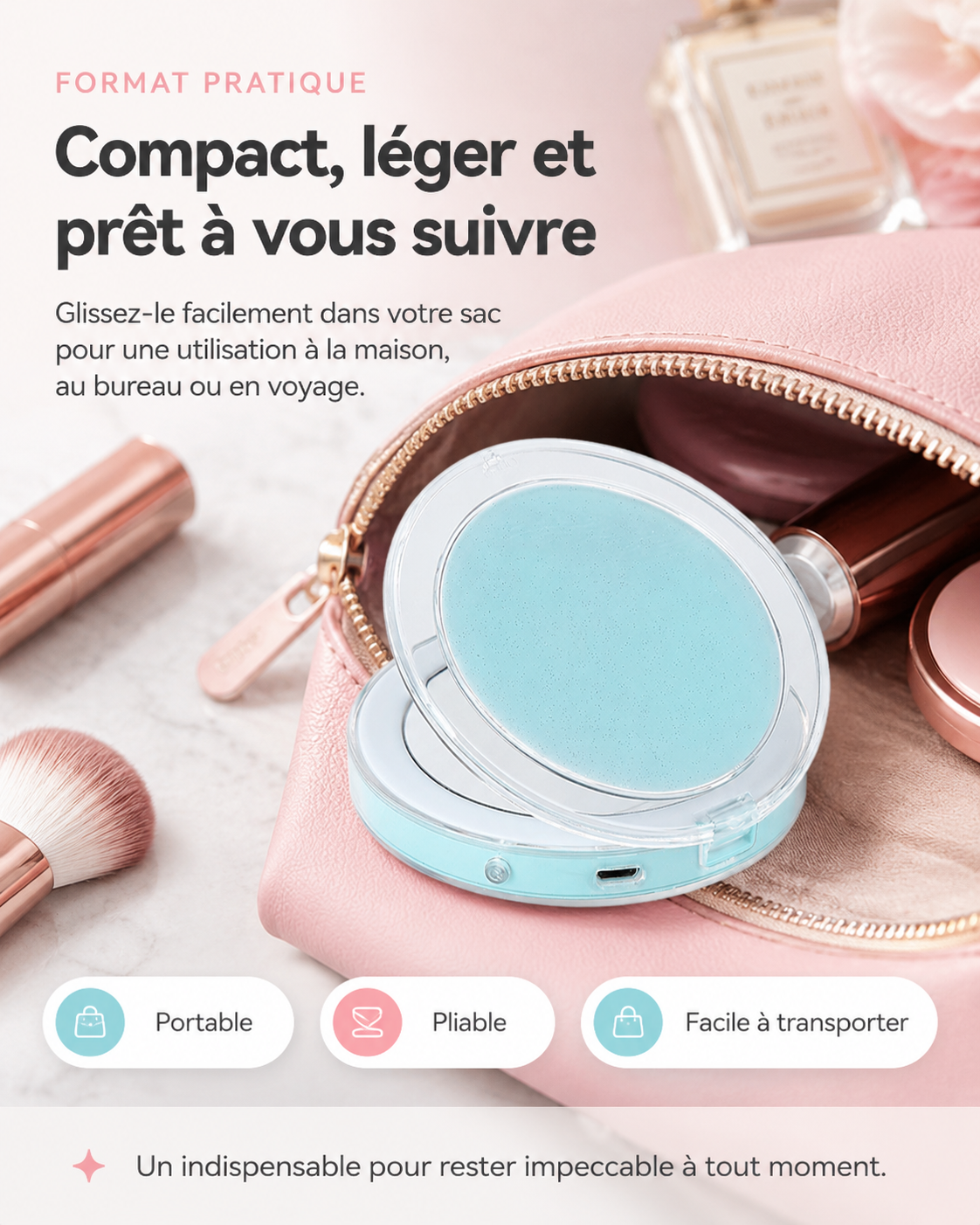 Miroir LED Compact