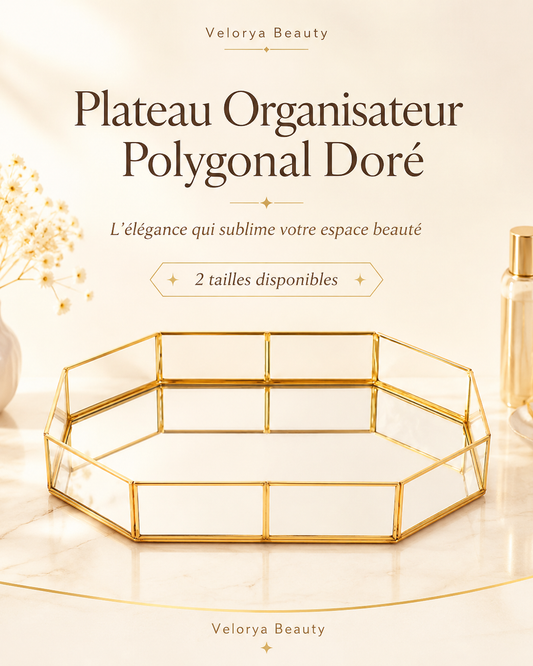 Plateau Organisateur Polygonal Doré – Élégance &amp; Rangement