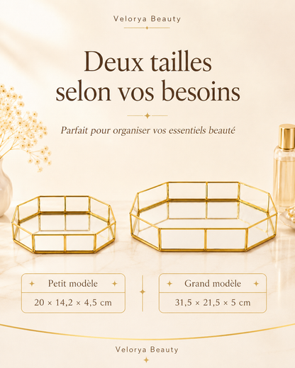 Plateau Organisateur Polygonal Doré – Élégance &amp; Rangement
