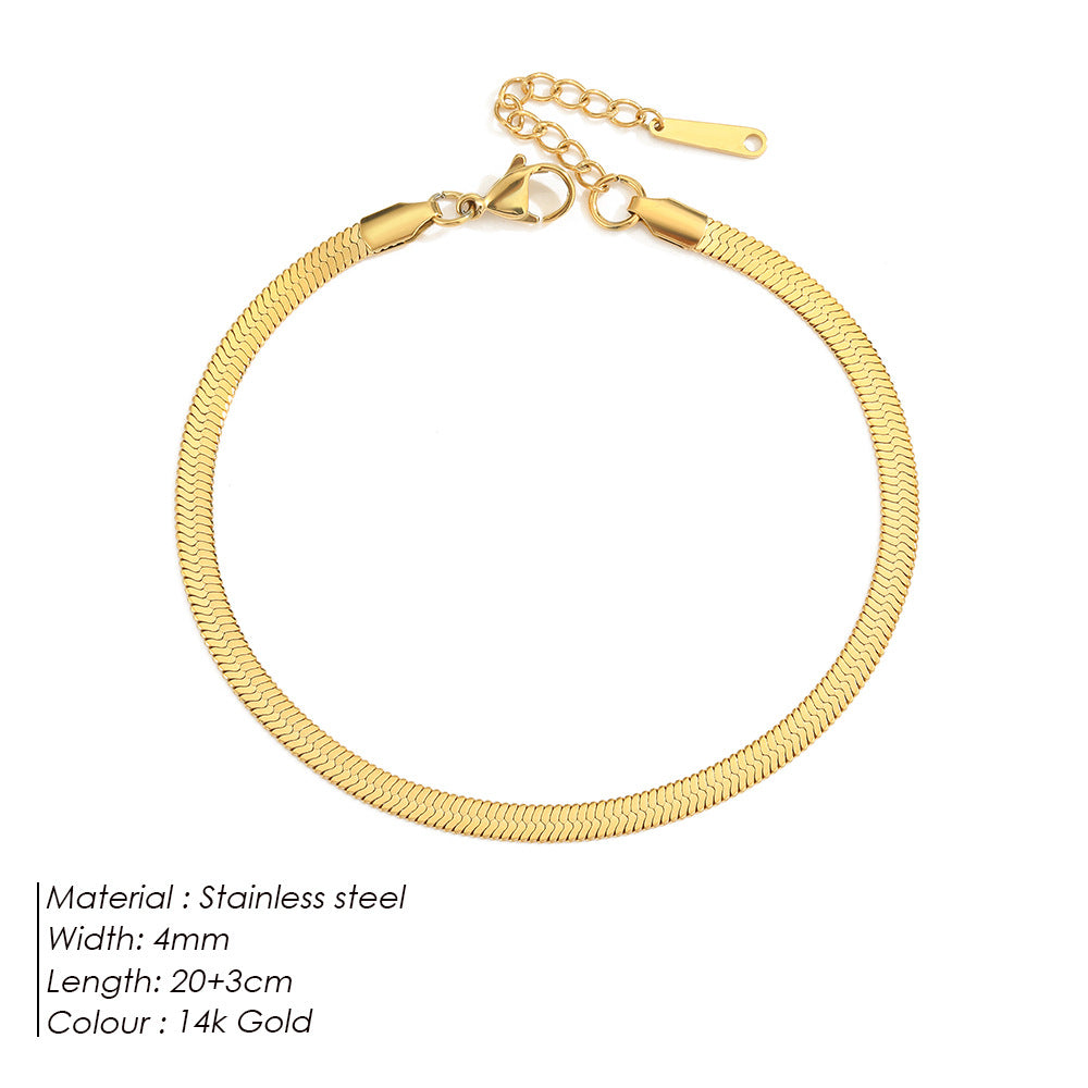 Chaîne de Cheville Maille Serpent | Élégance Discrète & Style Tendance