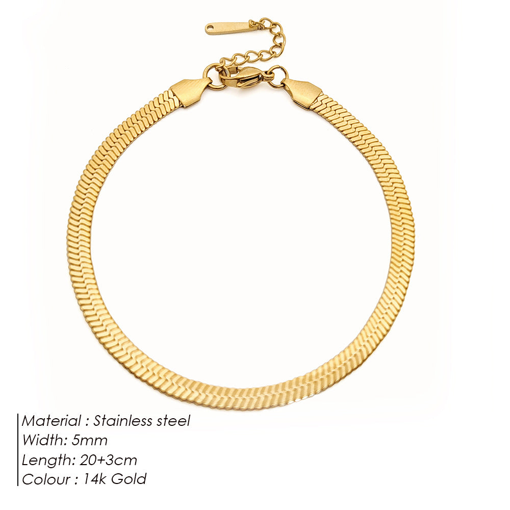 Chaîne de Cheville Maille Serpent | Élégance Discrète & Style Tendance