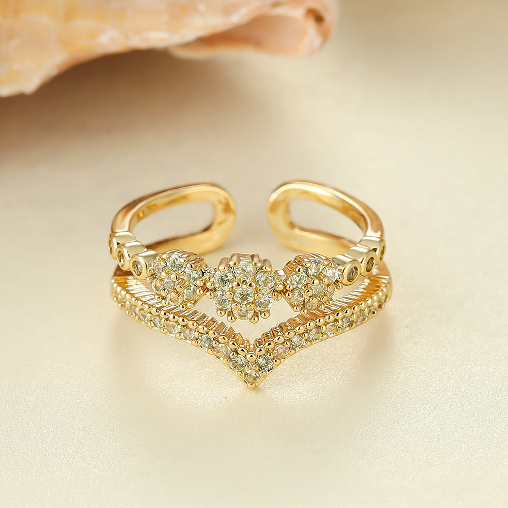 Bague Diamant Forme V | Élégance Raffinée & Style Tendance