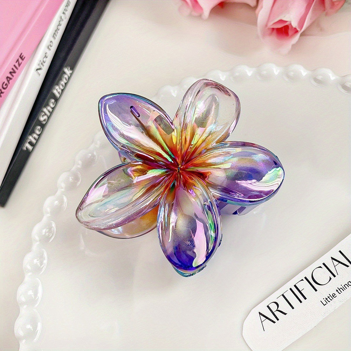 Barrette Fleur Colorée | Accessoire Cheveux Élégant & Tendance