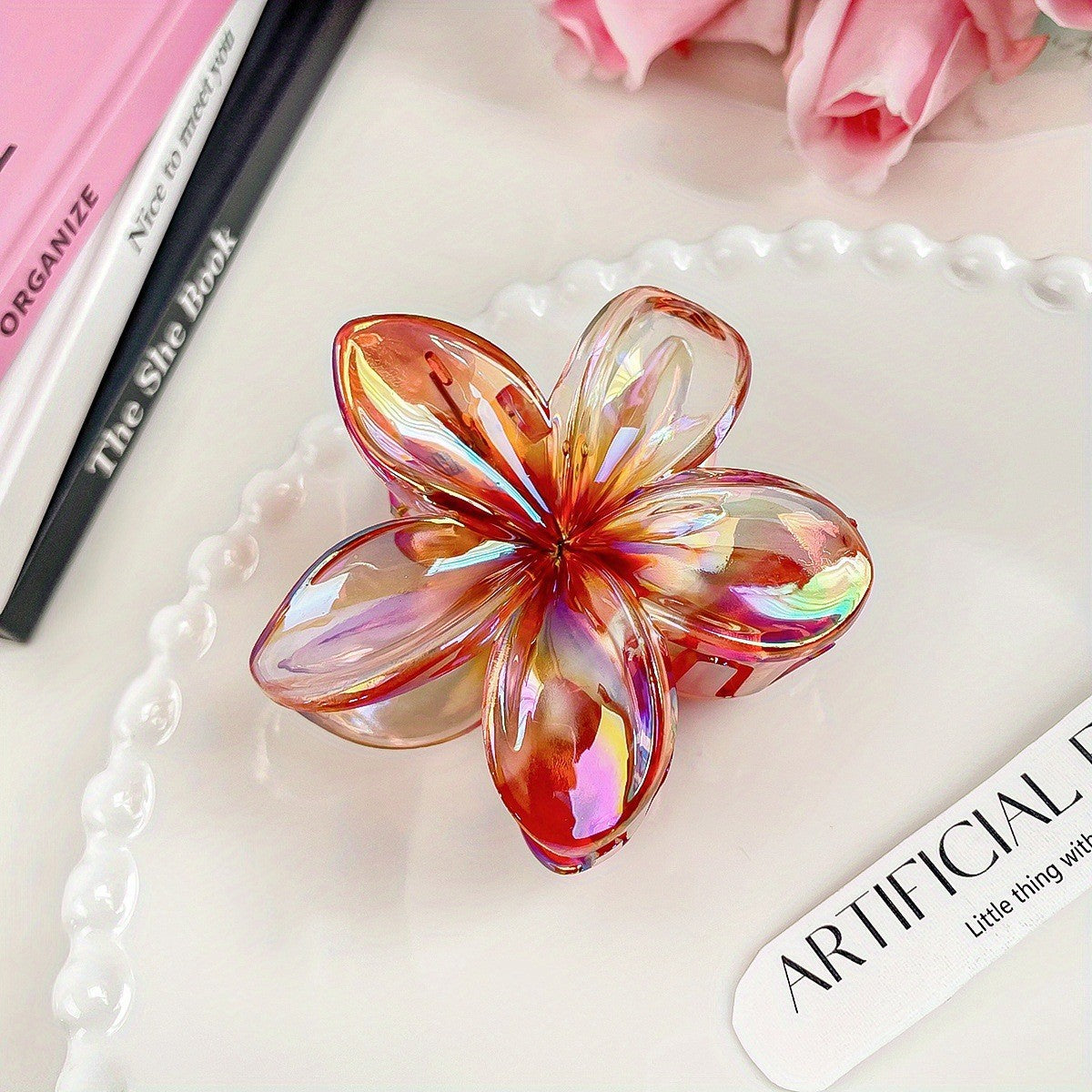 Barrette Fleur Colorée | Accessoire Cheveux Élégant & Tendance
