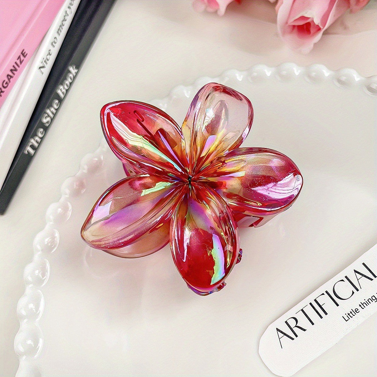 Barrette Fleur Colorée | Accessoire Cheveux Élégant & Tendance