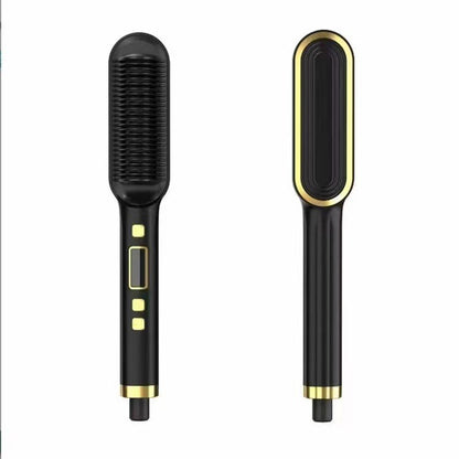 Peigne Lissant Écran LCD | Cheveux Lisses & Coiffure Élégante