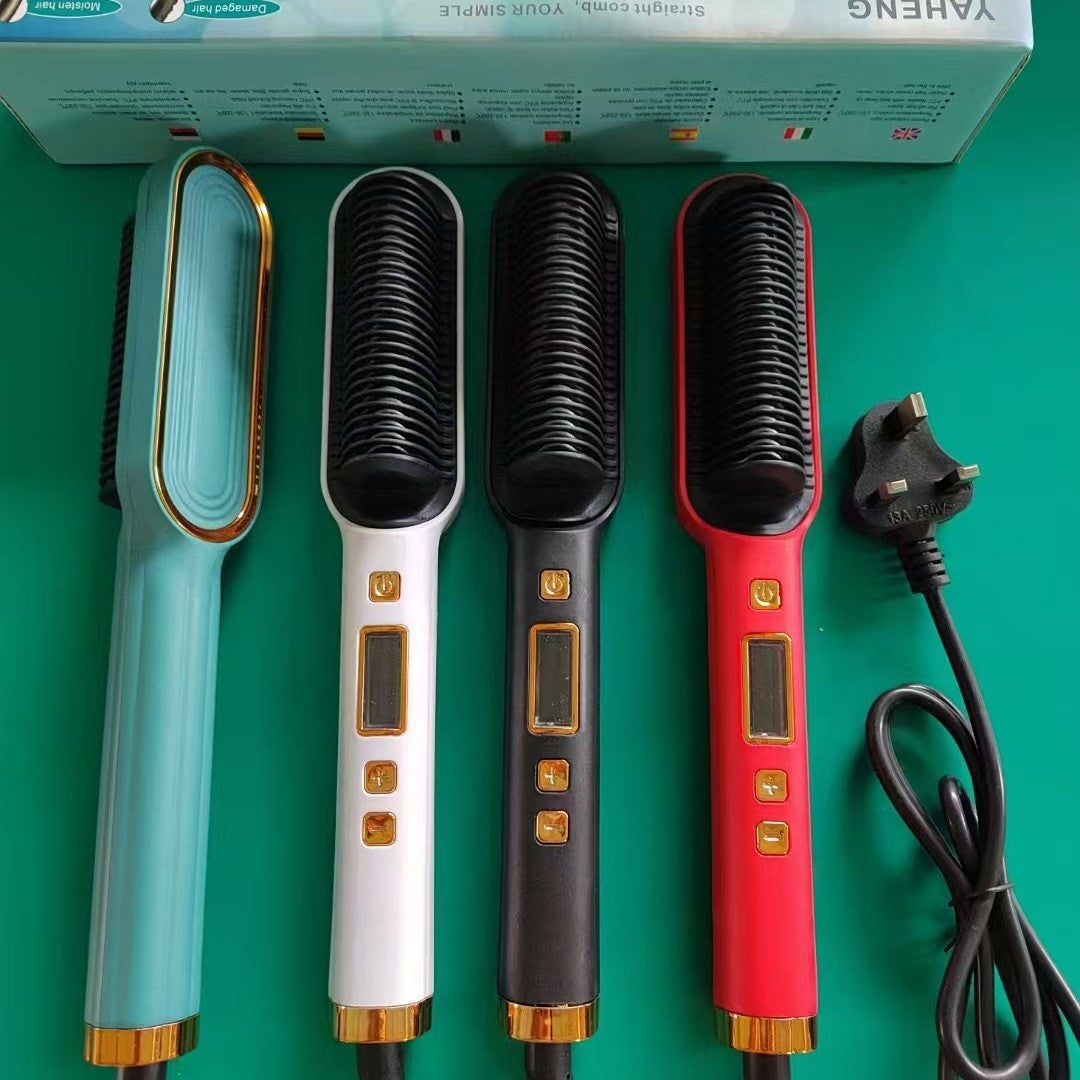 Peigne Lissant Écran LCD | Cheveux Lisses & Coiffure Élégante