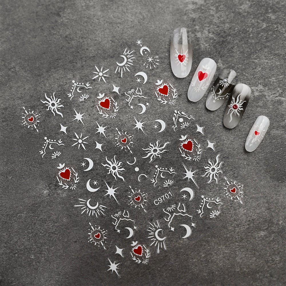 Autocollants nail art cœurs étoiles lunes | Créatifs