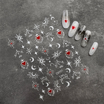 Autocollants nail art cœurs étoiles lunes | Créatifs
