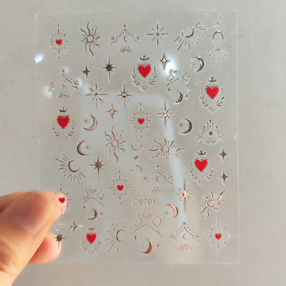 Autocollants nail art cœurs étoiles lunes | Créatifs