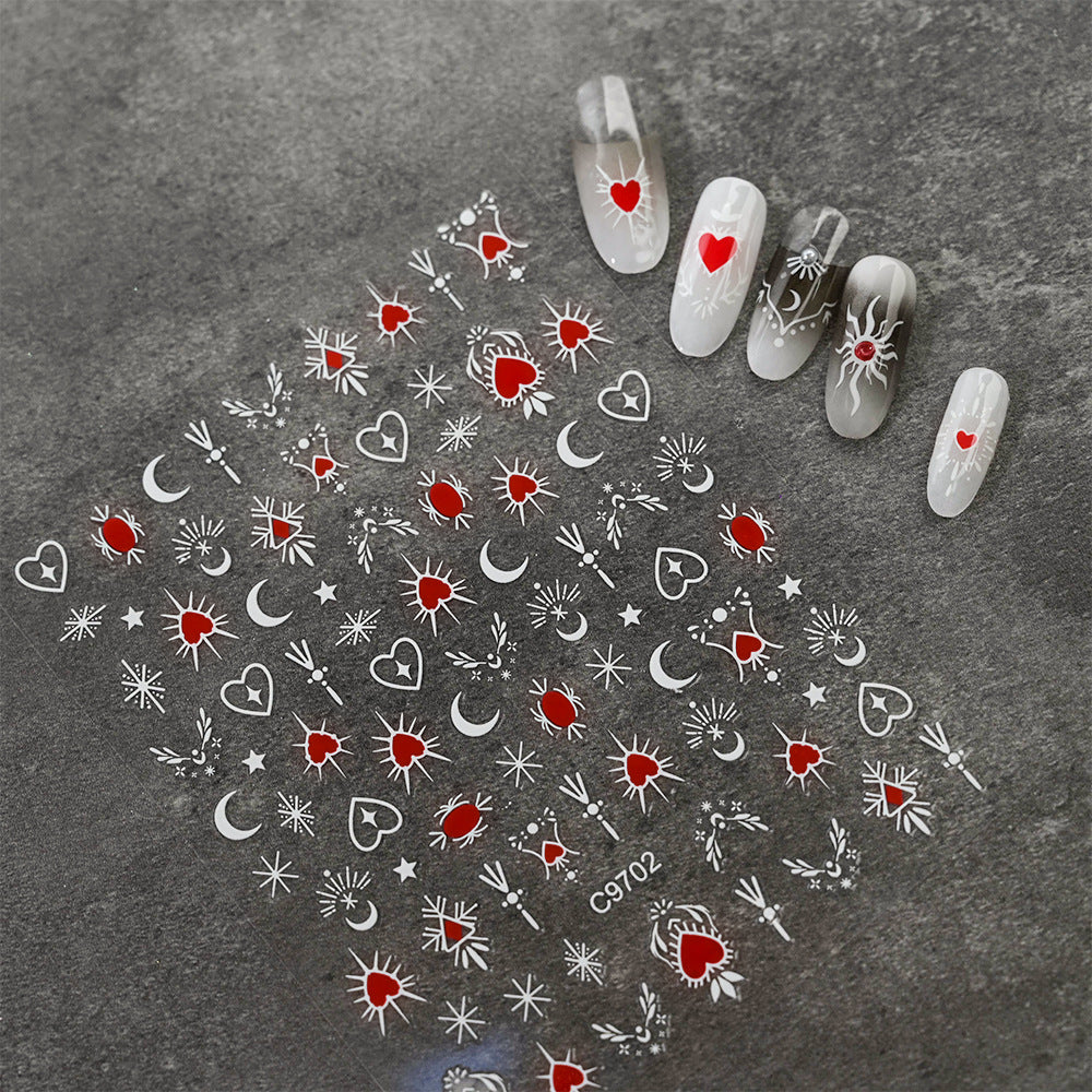 Autocollants nail art cœurs étoiles lunes | Créatifs