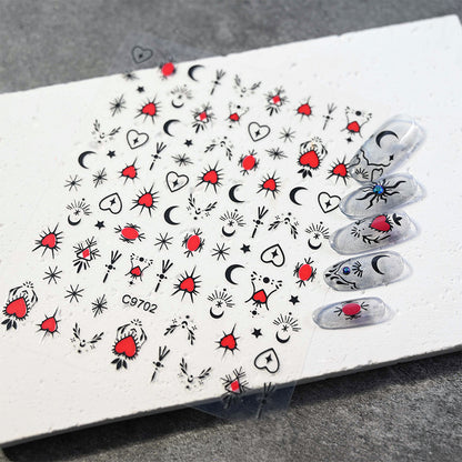 Autocollants nail art cœurs étoiles lunes | Créatifs