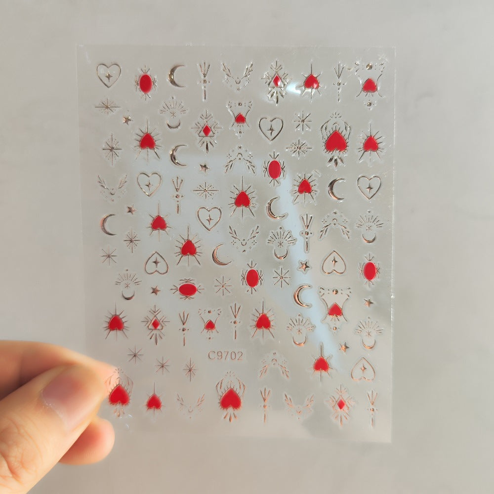 Autocollants nail art cœurs étoiles lunes | Créatifs