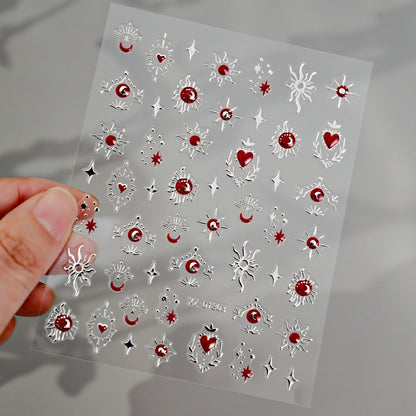 Autocollants nail art cœurs étoiles lunes | Créatifs