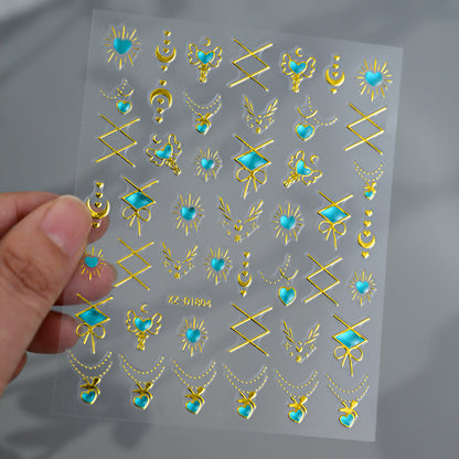 Autocollants nail art cœurs étoiles lunes | Créatifs
