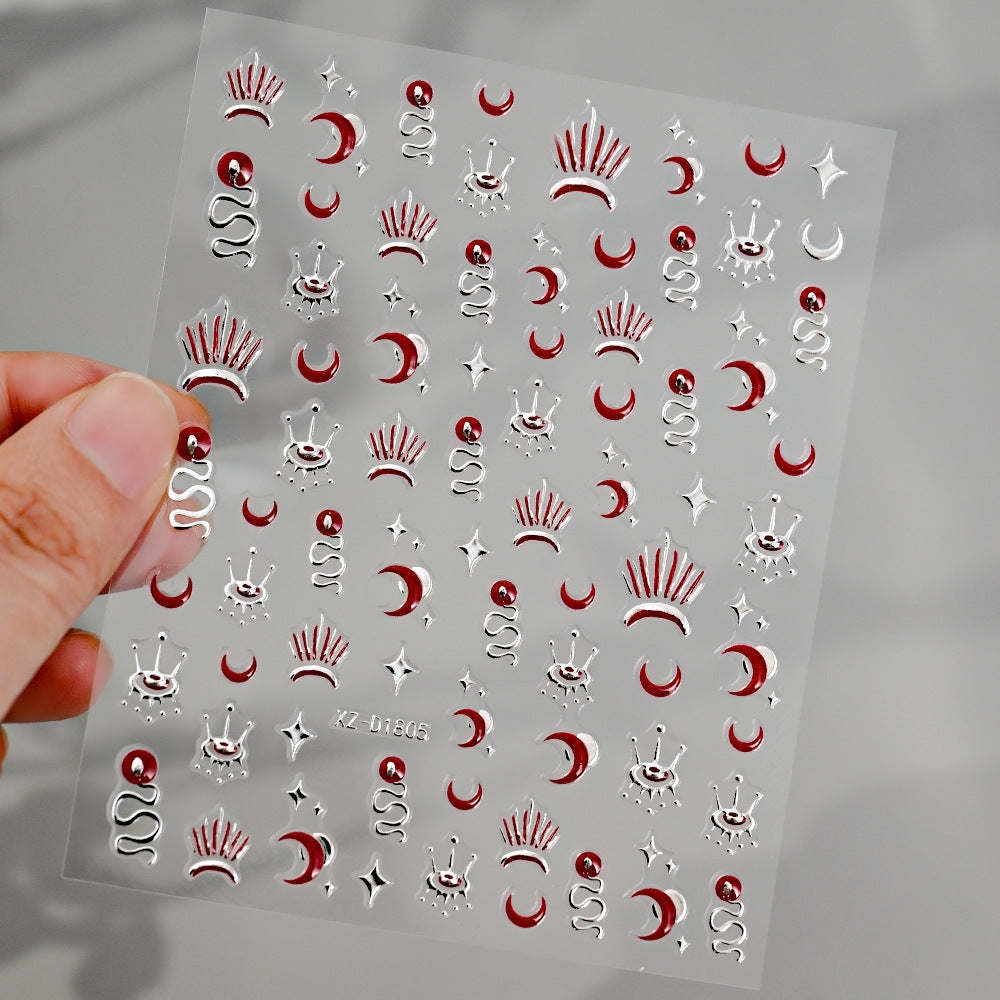Autocollants nail art cœurs étoiles lunes | Créatifs