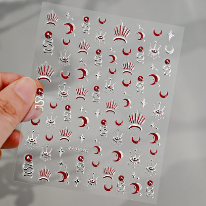 Autocollants nail art cœurs étoiles lunes | Créatifs