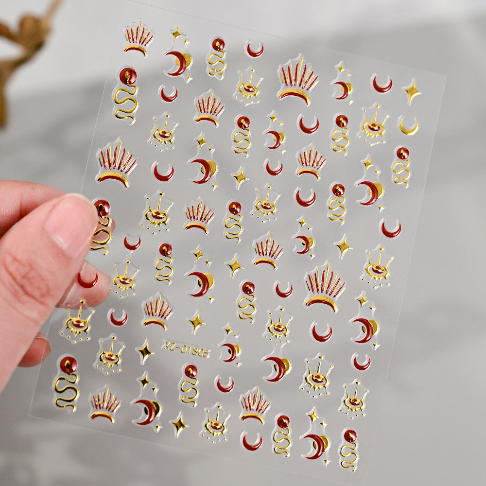 Autocollants nail art cœurs étoiles lunes | Créatifs