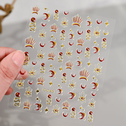 Autocollants nail art cœurs étoiles lunes | Créatifs