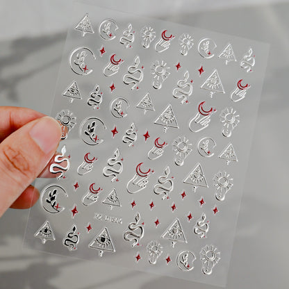 Autocollants nail art cœurs étoiles lunes | Créatifs