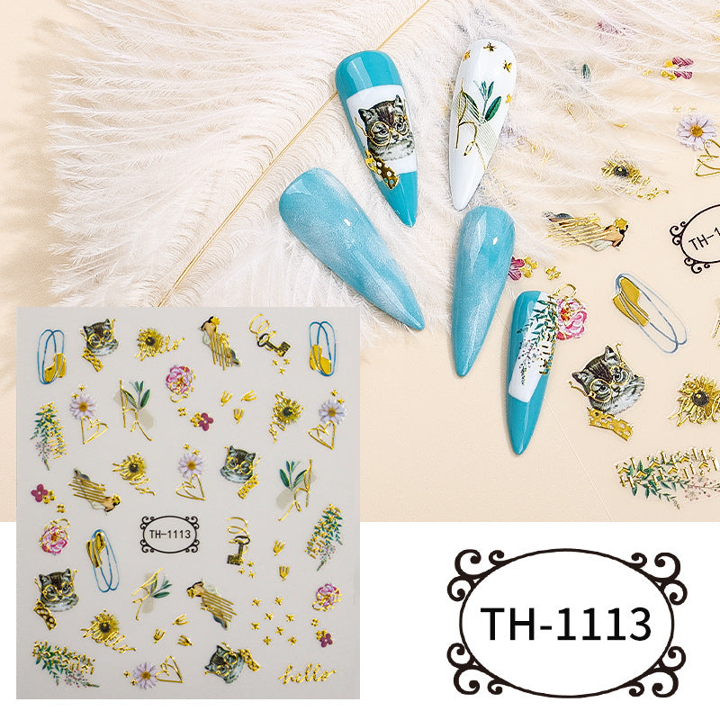 Autocollants pour ongles style antique