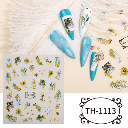 Autocollants pour ongles style antique