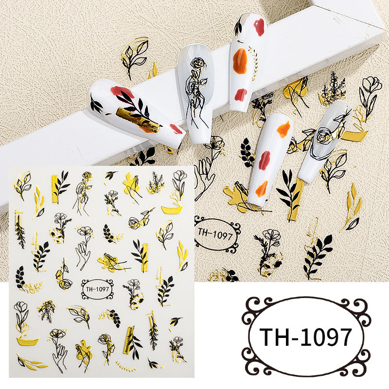 Autocollants pour ongles style antique