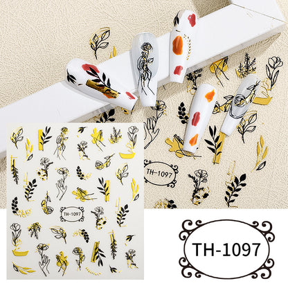 Autocollants pour ongles style antique