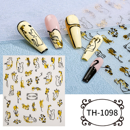 Autocollants pour ongles style antique