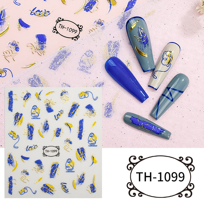 Autocollants pour ongles style antique