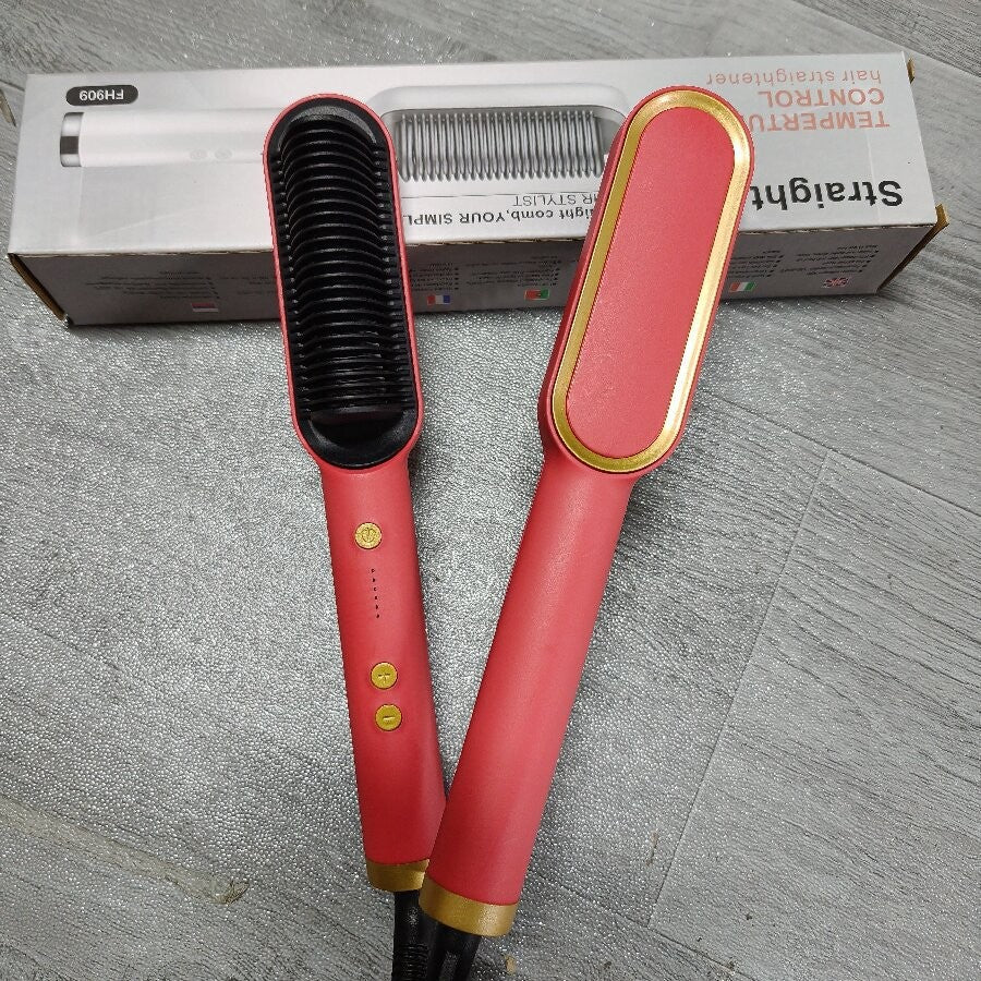 Peigne Chauffant Lissant Électrique | Cheveux Lisses & Coiffage Rapide