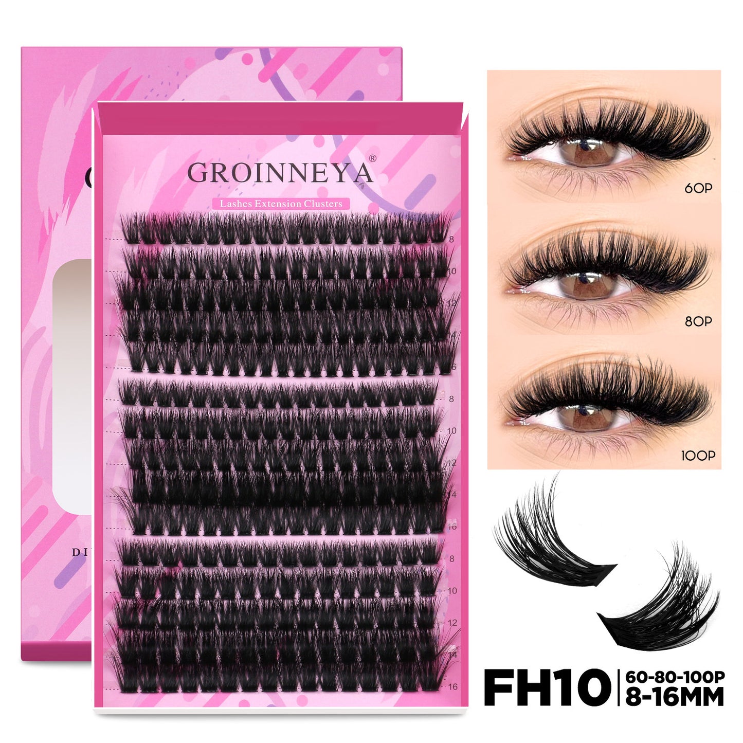 Un seul bouquet de faux cils recourbés